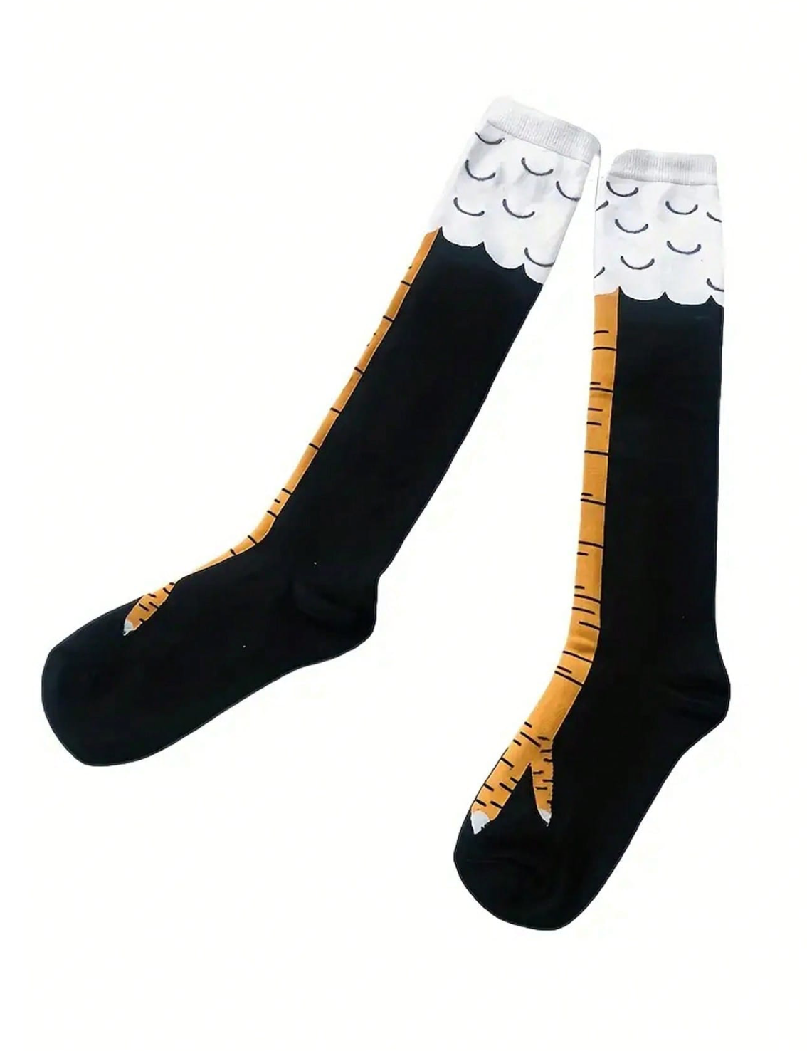 1 Pair Men's Funny Chicken Claw Pattern Knee-High Socks