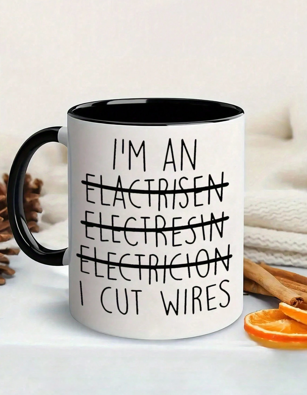 1pc,11oz Ceramic Coffee Cup Fun Electrician Gifts