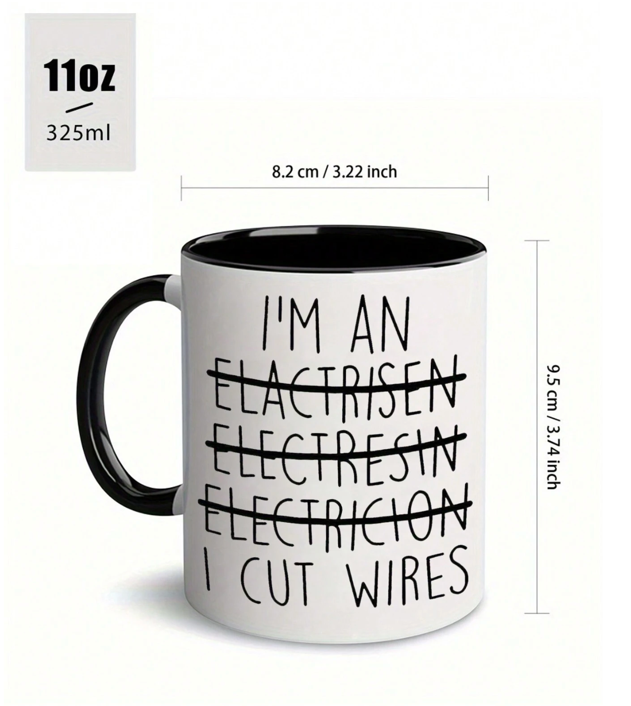 1pc,11oz Ceramic Coffee Cup Fun Electrician Gifts