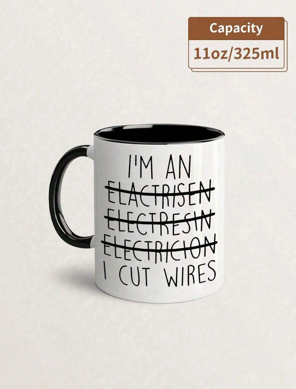 1pc,11oz Ceramic Coffee Cup Fun Electrician Gifts