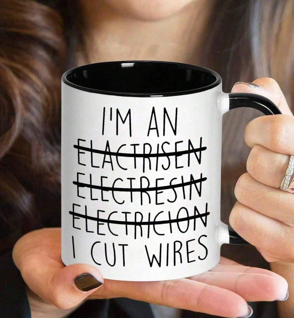 1pc,11oz Ceramic Coffee Cup Fun Electrician Gifts