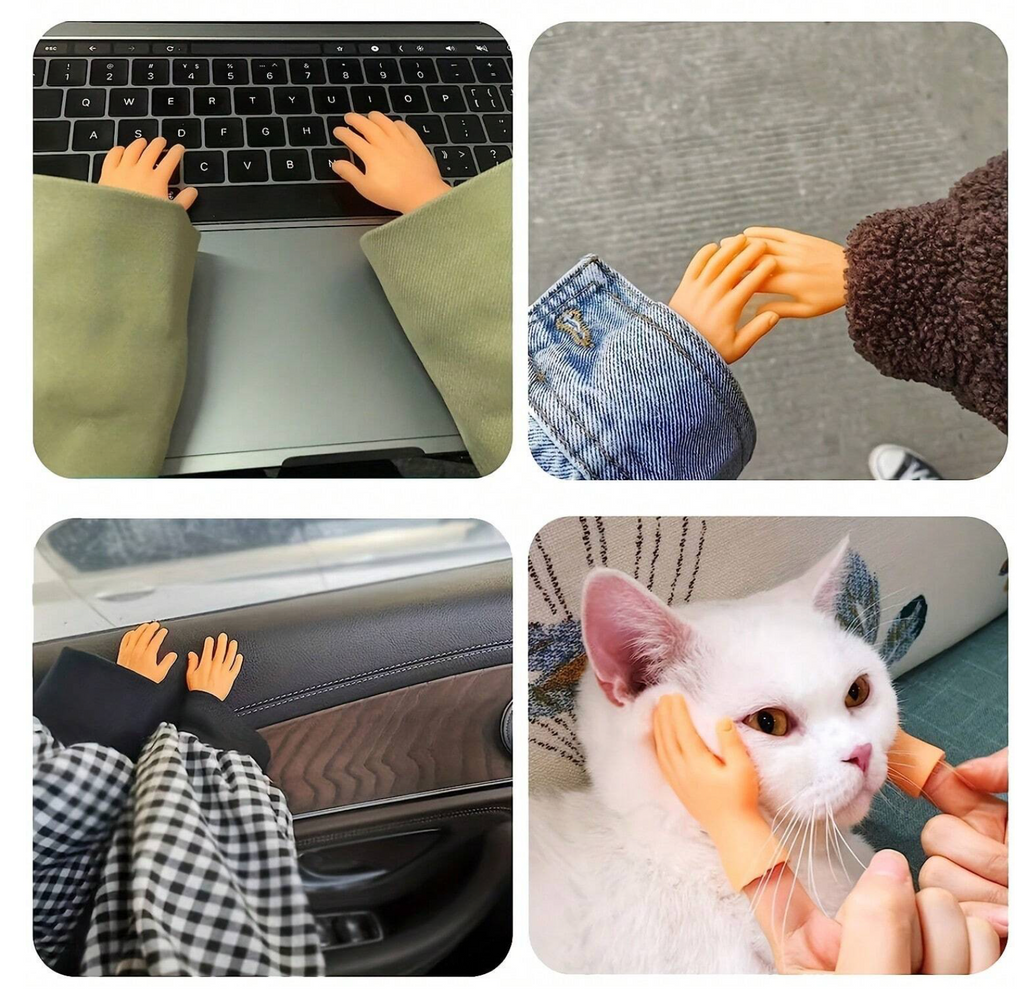 2pcs Tiny Finger Hands Flat Hand Style Mini