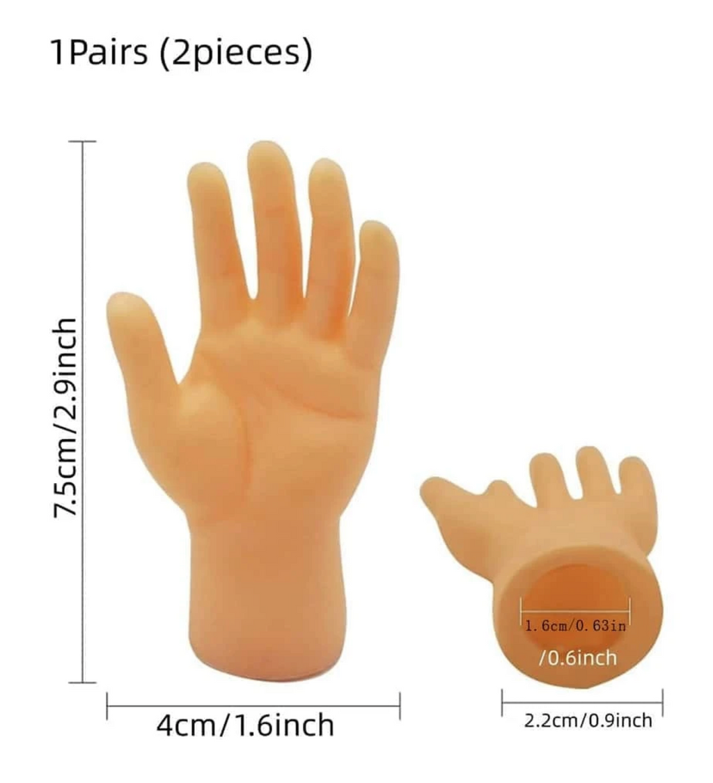 2pcs Tiny Finger Hands Flat Hand Style Mini