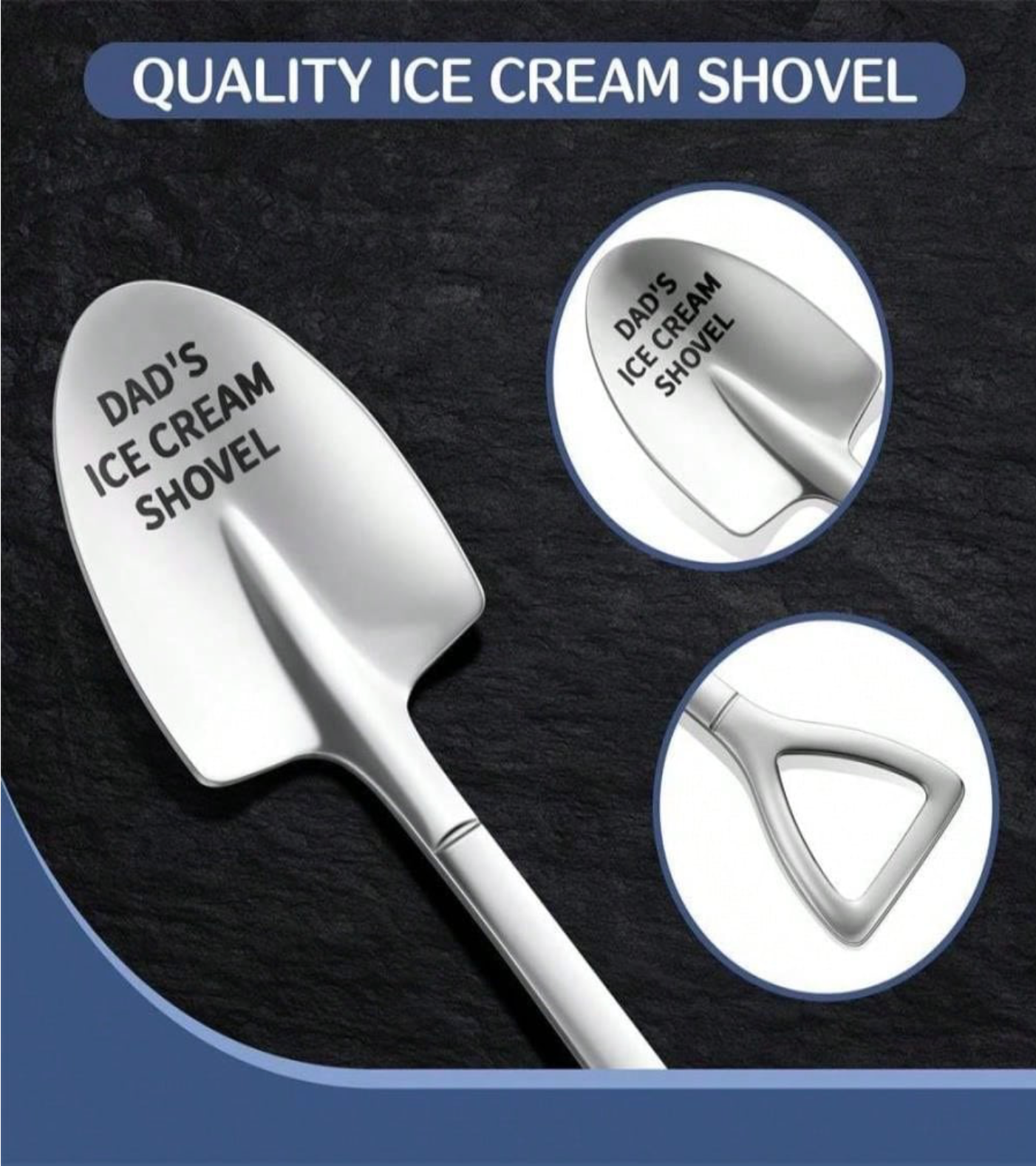 Stainless Steel Ice Cream Shovel For Dad`s Birthday