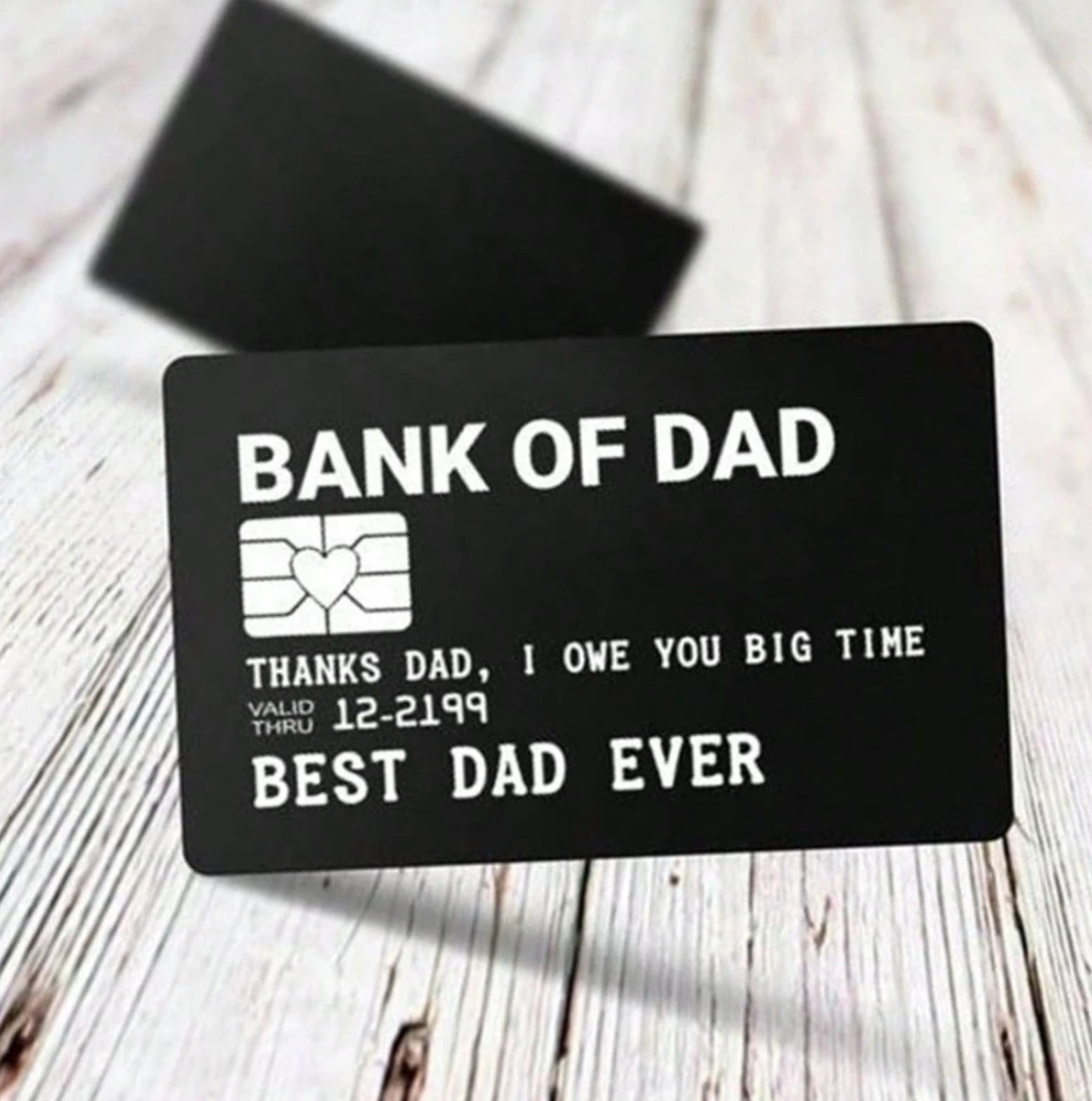 1pc Man's Laser Engraved Aluminum Alloy Wallet Card BANK OF DAD