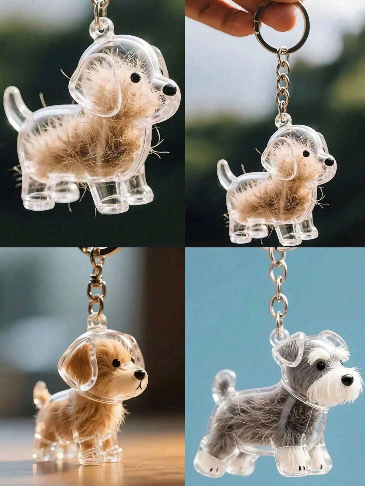 Transparent Cute Dog Head Hair Storage