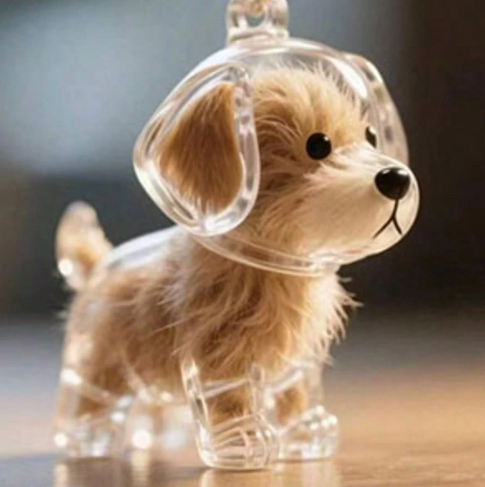 Transparent Cute Dog Head Hair Storage