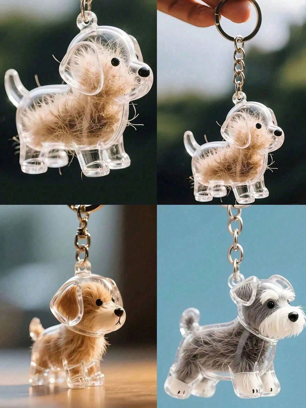 Transparent Cute Dog Head Hair Storage