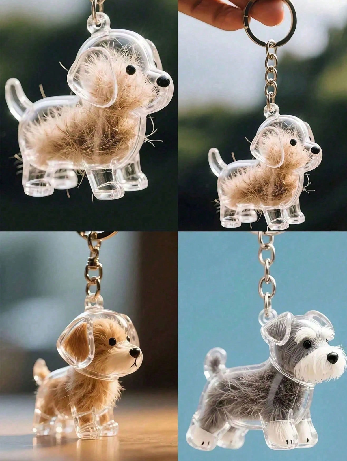Transparent Cute Dog Head Hair Storage