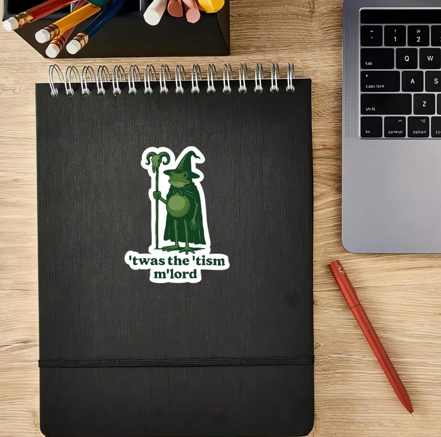 1PC Twas The Tism Frog Wizard Sticker For Neurodivergent