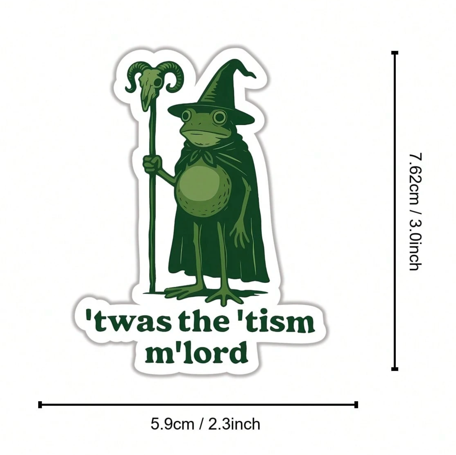1PC Twas The Tism Frog Wizard Sticker For Neurodivergent