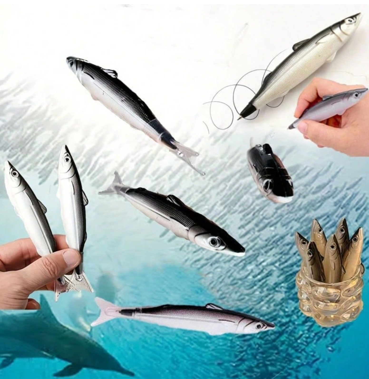 Creative Ocean Series Ballpoint Pen, Fish Styling Pen Gift Ballpoint Pen