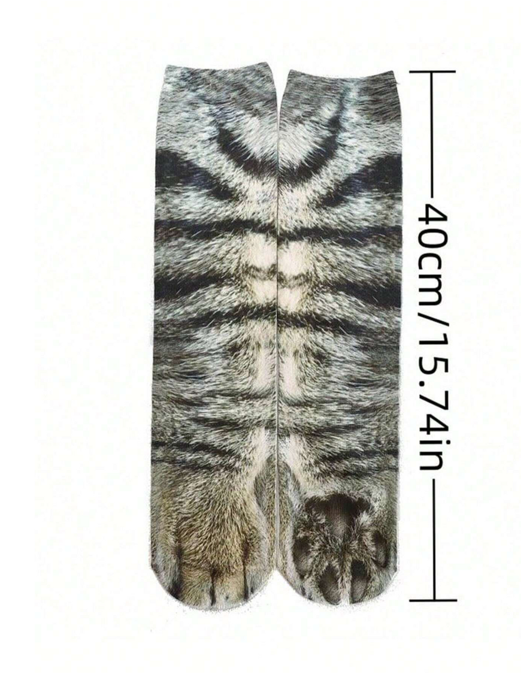 1 Pair Unisex 3d Printed Animal Patterned Mid-Calf Socks