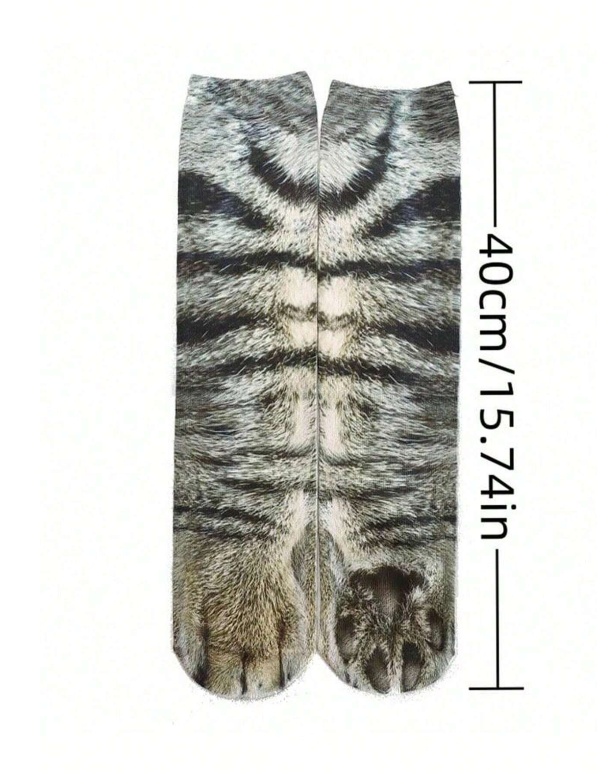 1 Pair Unisex 3d Printed Animal Patterned Mid-Calf Socks